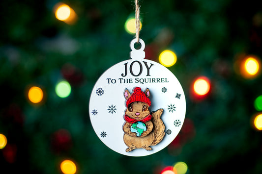 Joy to the Squirrel Christmas Ornament