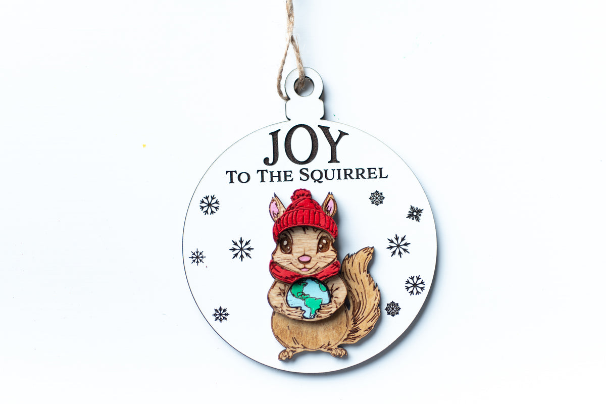 Joy to the Squirrel Christmas Ornament