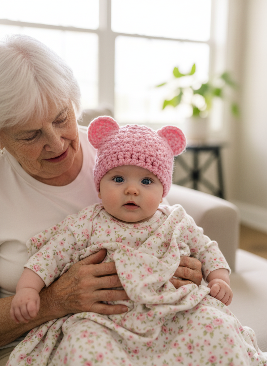 In-Stock 0-6 Month Basic Bear in Bubblegum Pink