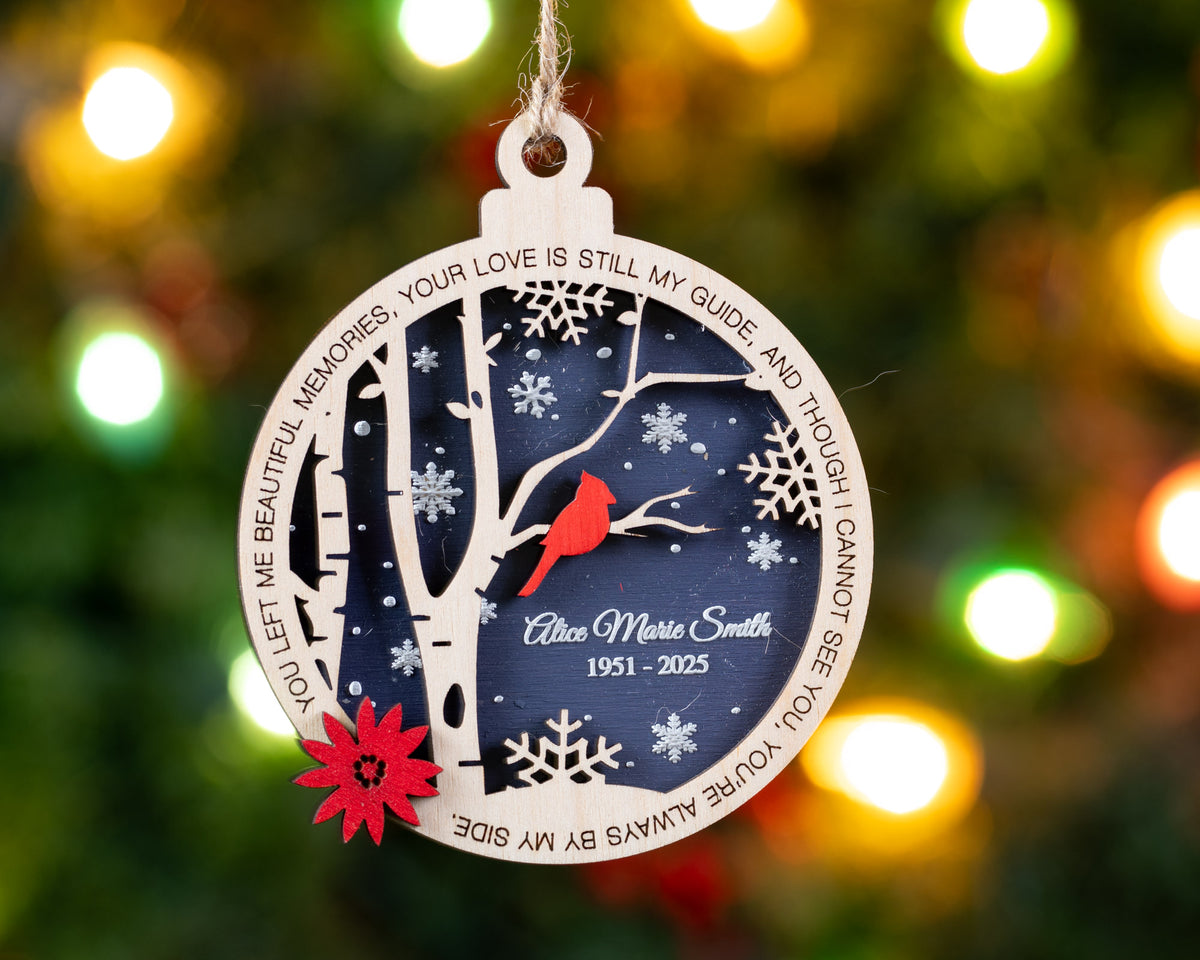 Personalized Cardinal Memorial Ornament