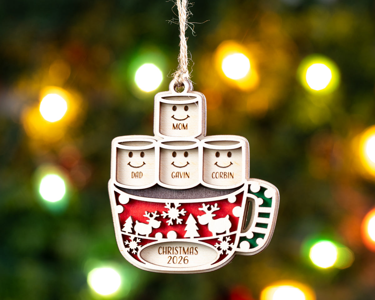 Hot Cocoa Mug Family Ornament