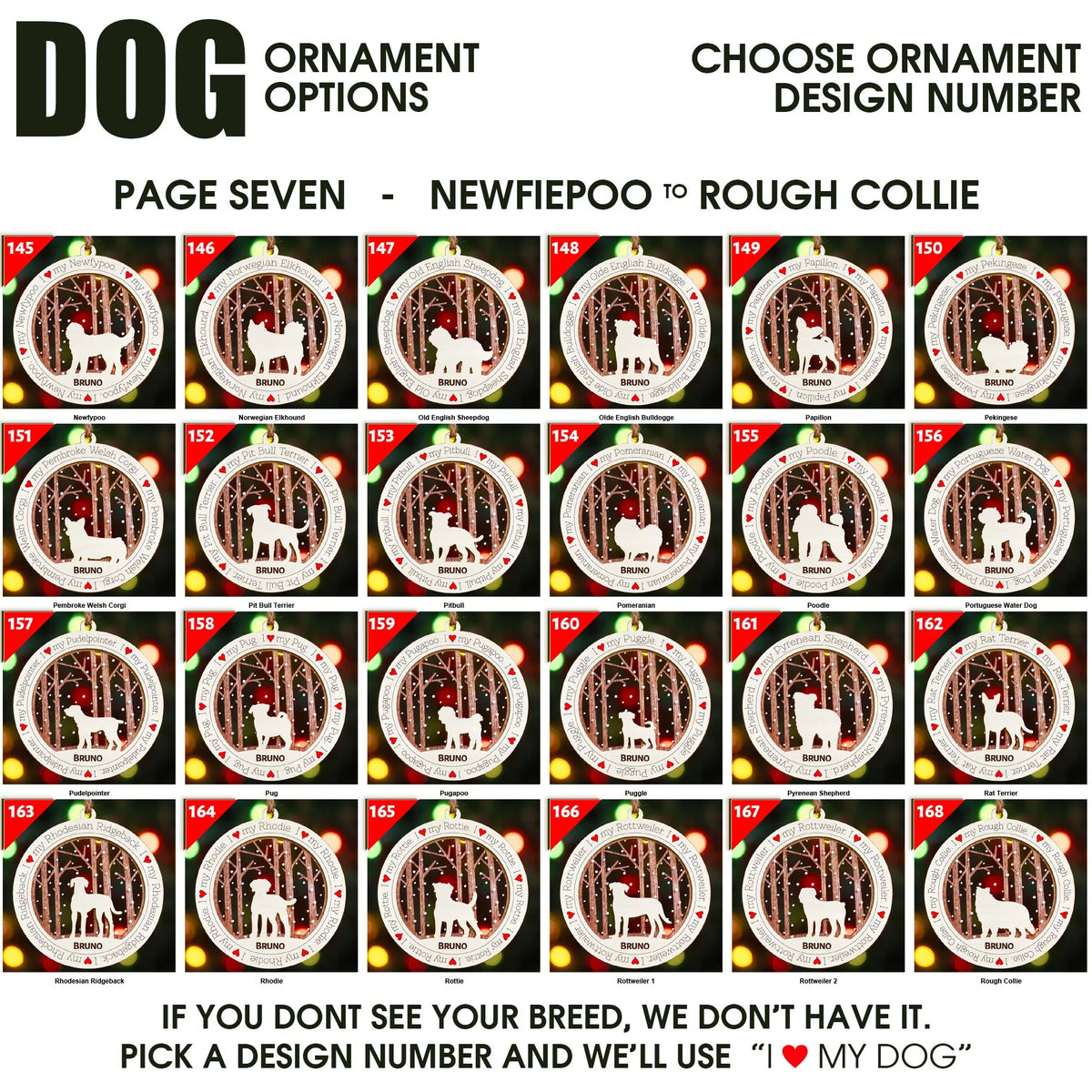 I Love My Dog Premium Christmas Ornament
