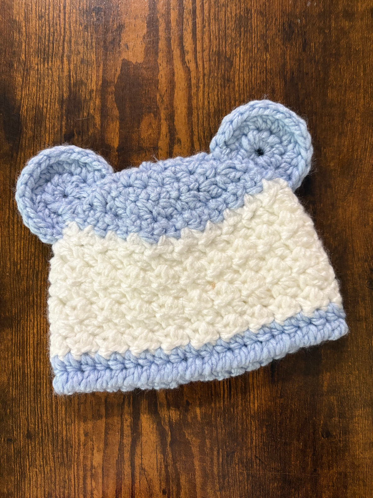 In-Stock 0-6 Month Chunky Basic Bear in Baby Blue with White