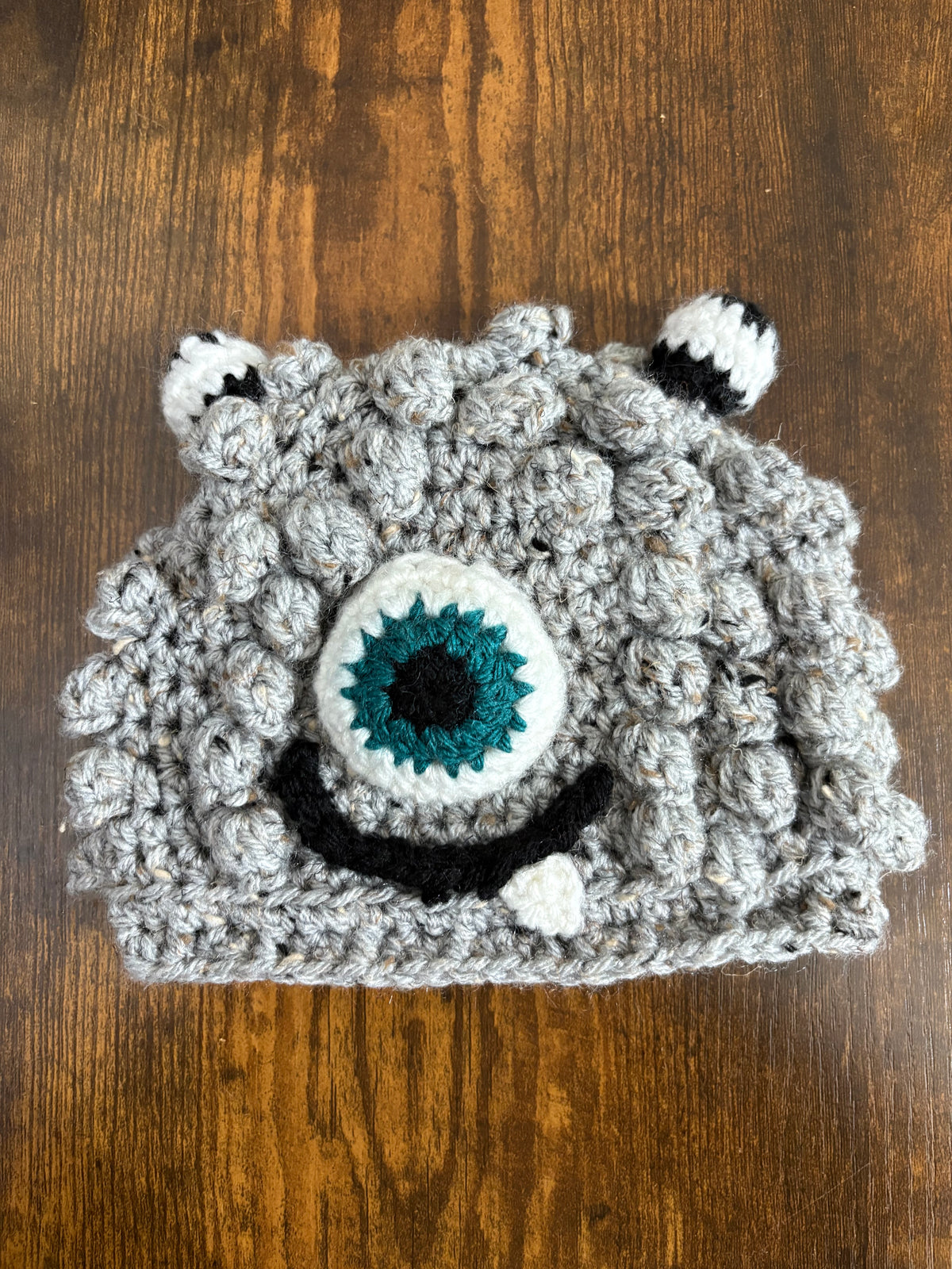 In-Stock 0-6 Month Little Monster in Grey Marble with Peacock Eye