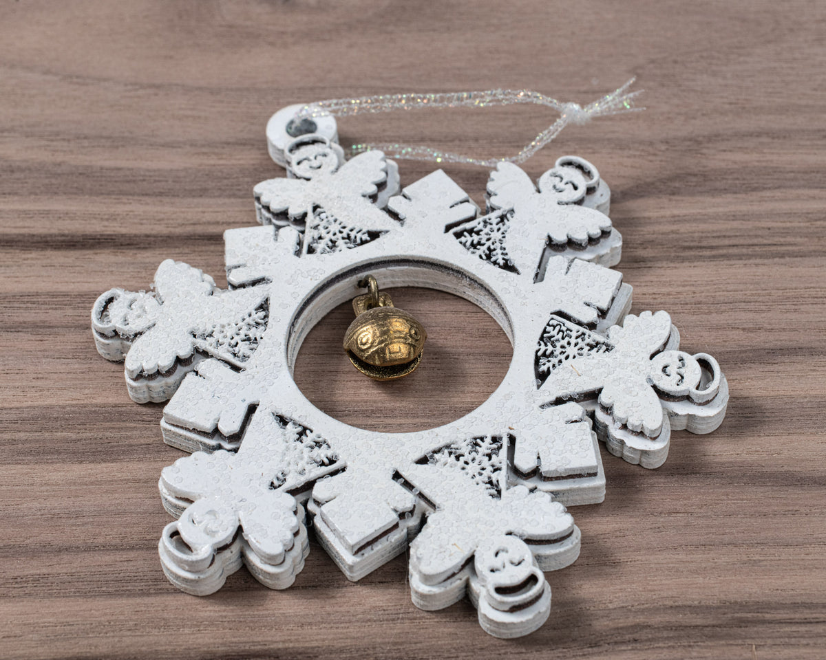 Angel Gets Her Wings Rustic Bell Ornament
