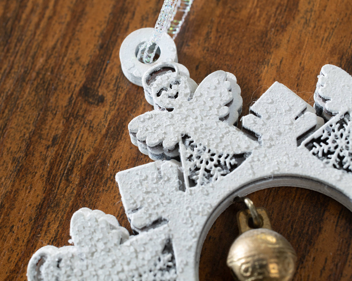 Angel Gets Her Wings Rustic Bell Ornament