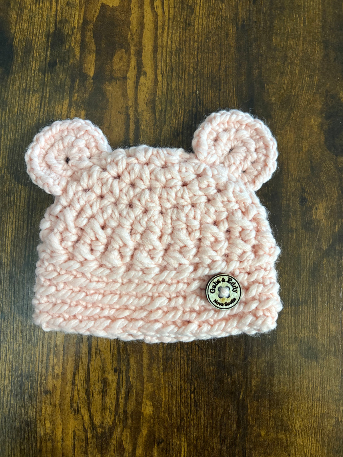 In-Stock 0-6 Month Chunky Little Bear in Peach Cobbler