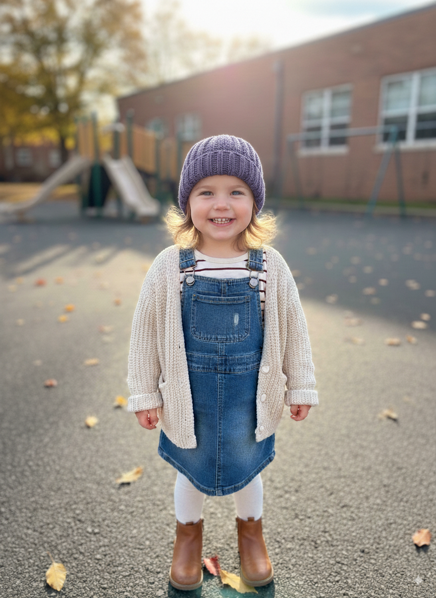 In-Stock 1-3 Year Basic Ribbed Toque in Dusty Purple